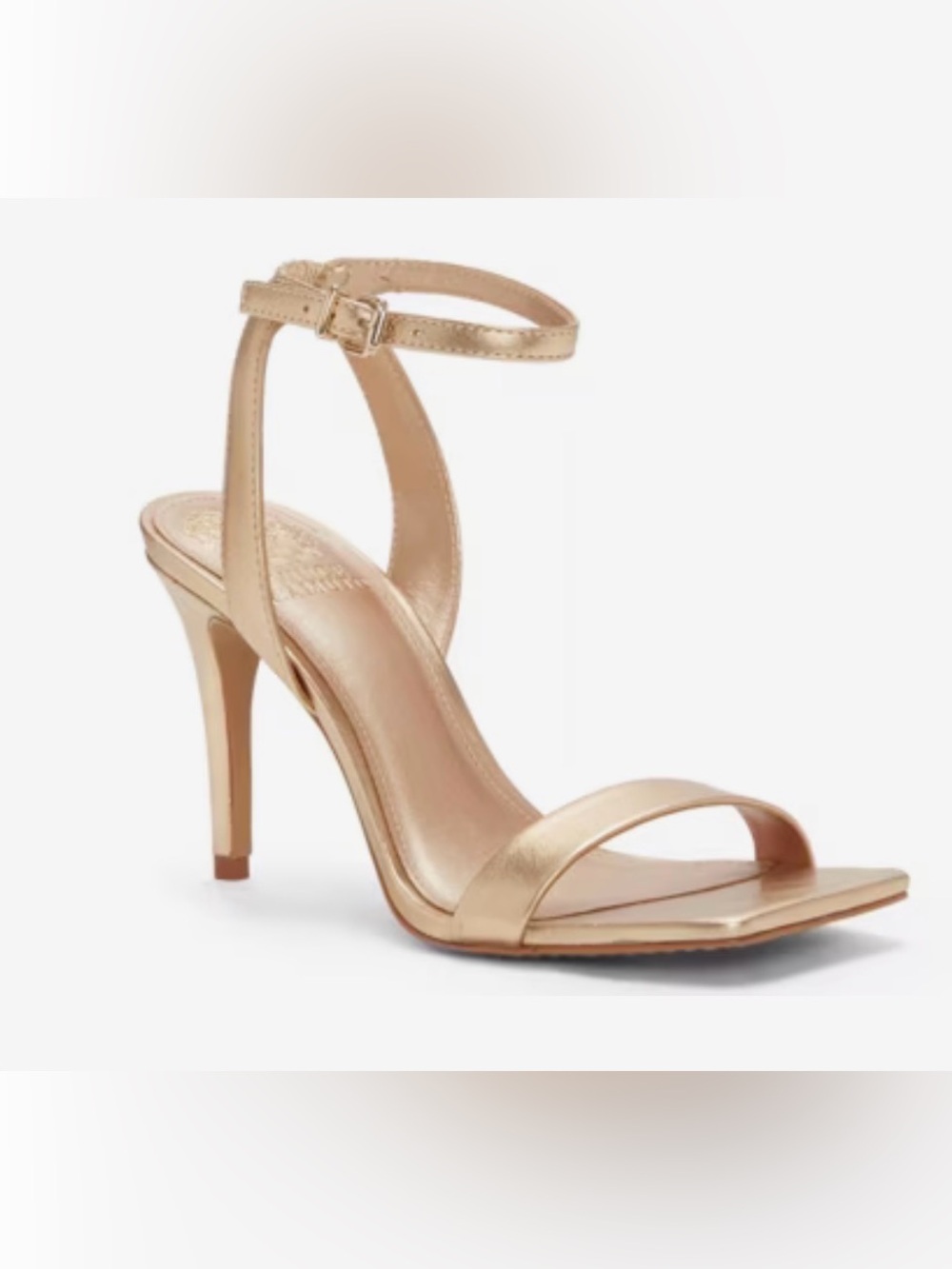 Vince Camuto Women's Metallic Ankle-Strap Stiletto Sandal - Gold